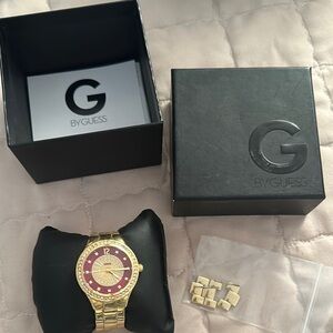 GUESS Gold and Red Watch